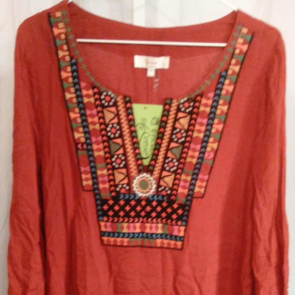 Entro Rust Dress with Ruffle - Picture 6 of 6